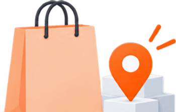 Local shopping bag and location marker